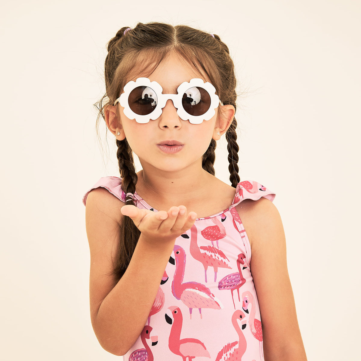 Maiô Menina Liz Uv Com Proteção Solar ML Estampa Flamingo