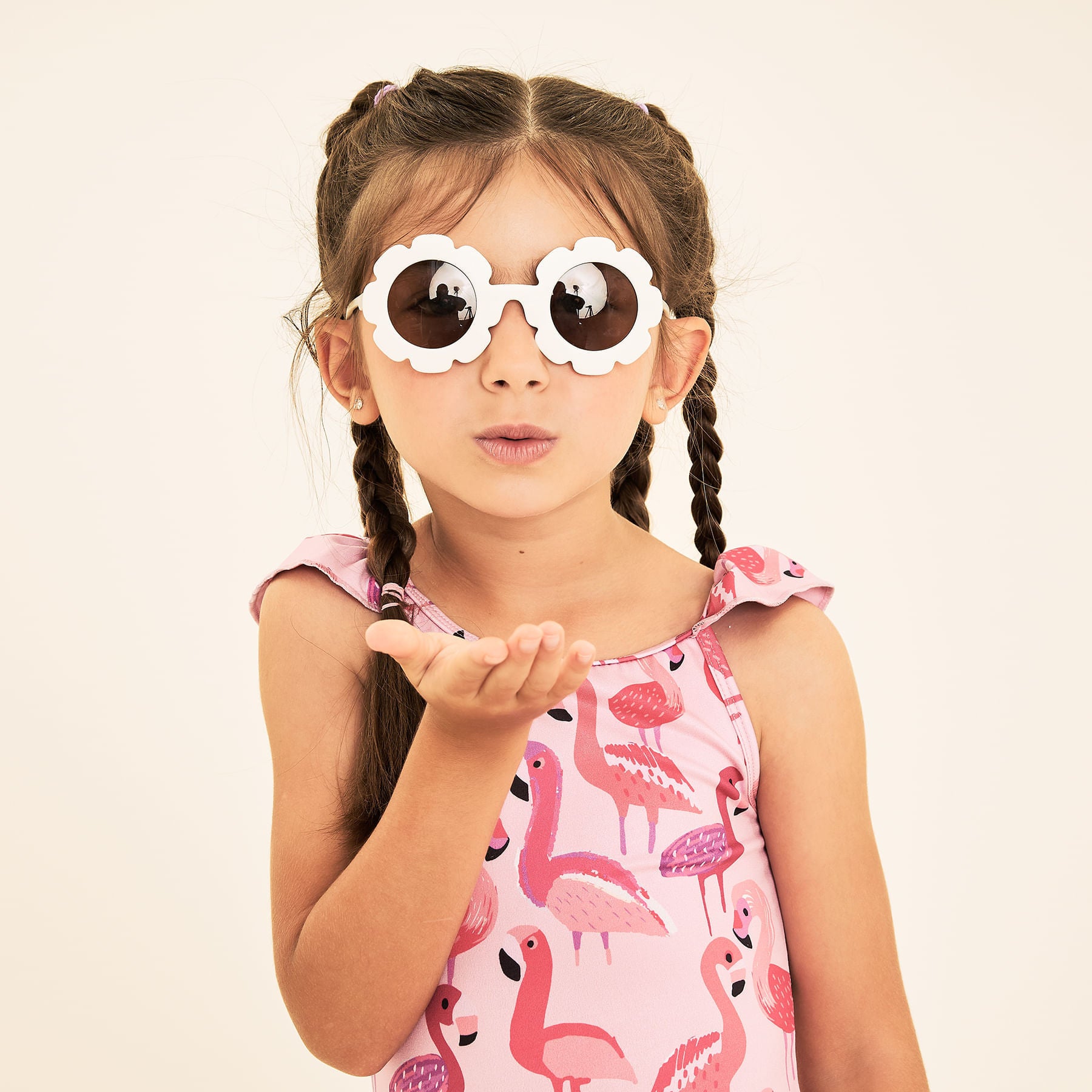 Maiô Menina Liz Uv Com Proteção Solar ML Estampa Flamingo