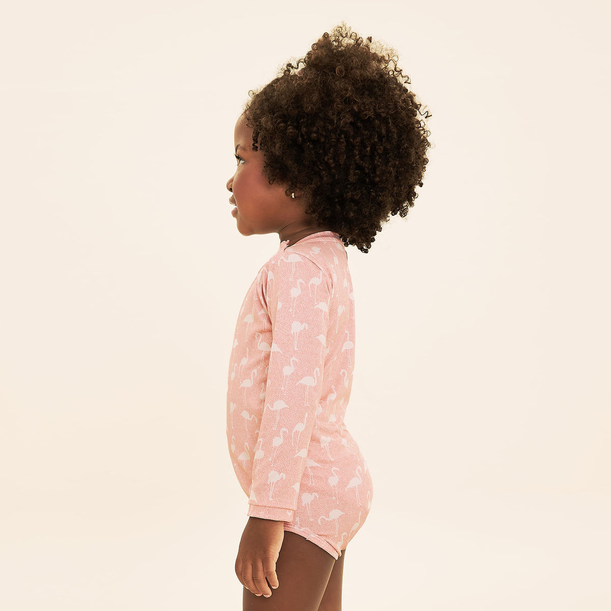 Maiô Uv Com Proteção Solar Bebê ML Estampa Flamingo Rose