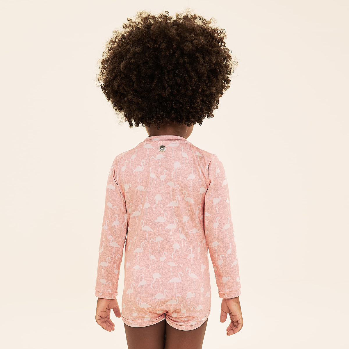 Maiô Uv Com Proteção Solar Bebê ML Estampa Flamingo Rose