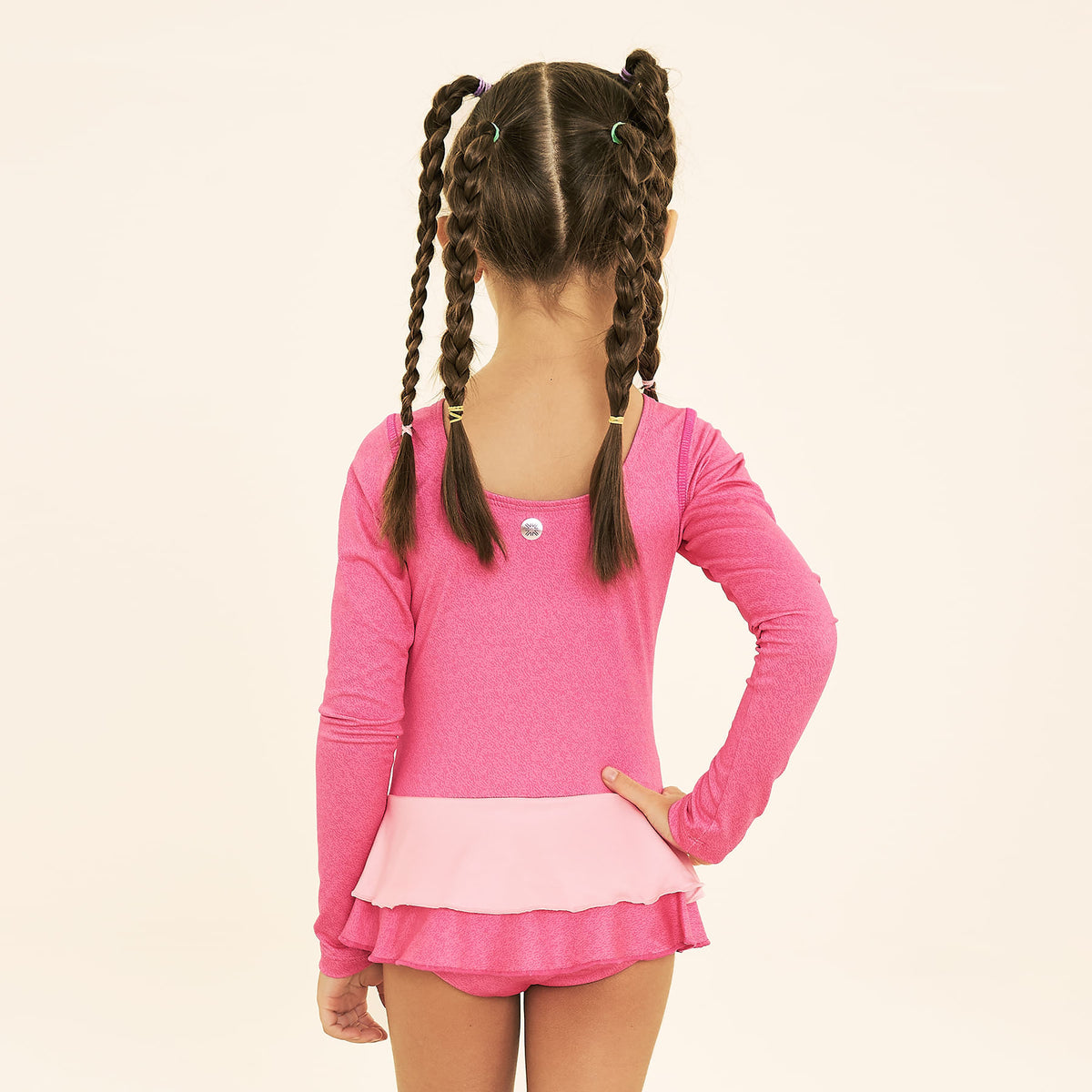 Maiô Menina Uv Com Proteção Solar - Flamingo