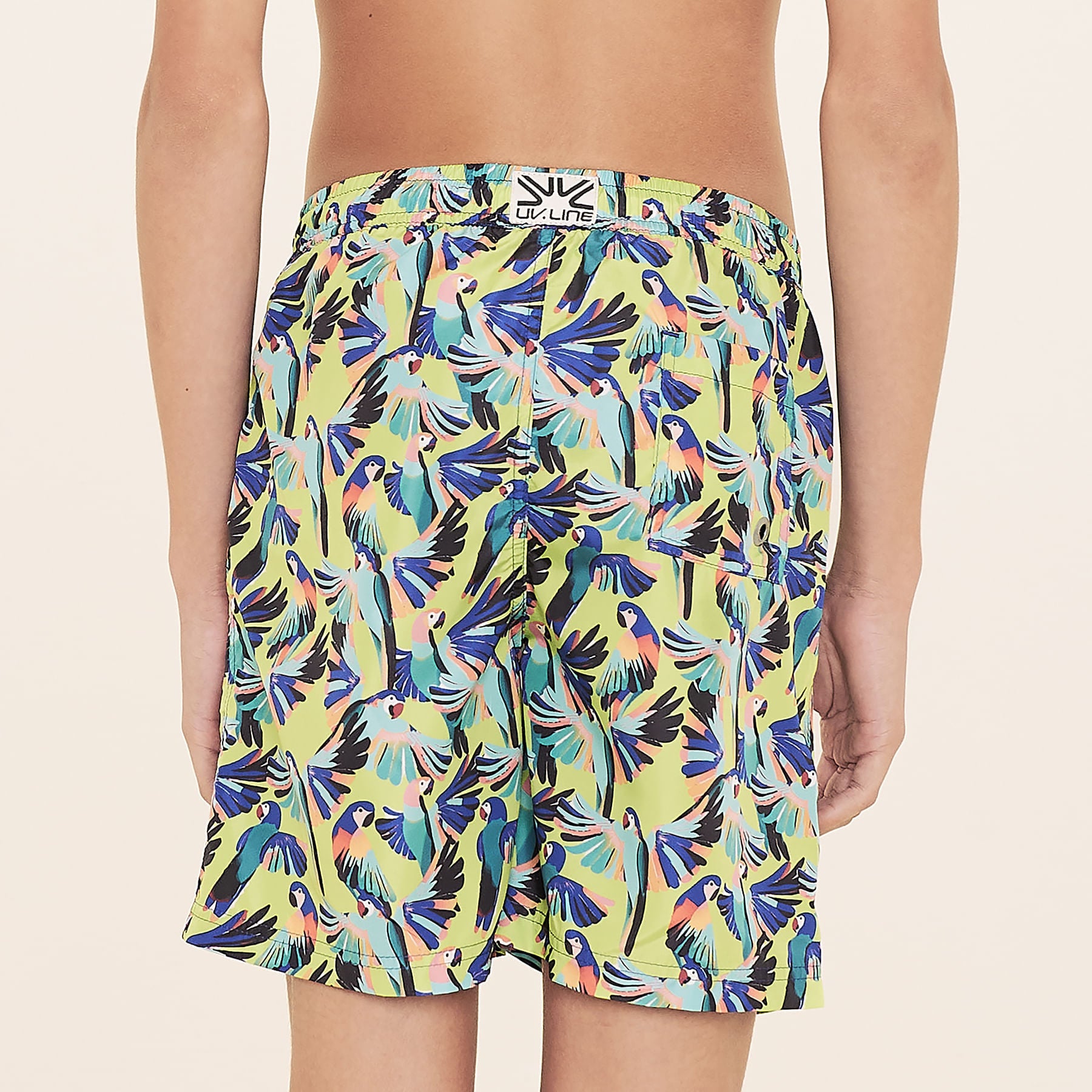 Shorts Acqua Infantil UV Com Proteção Solar Estampa Passaro