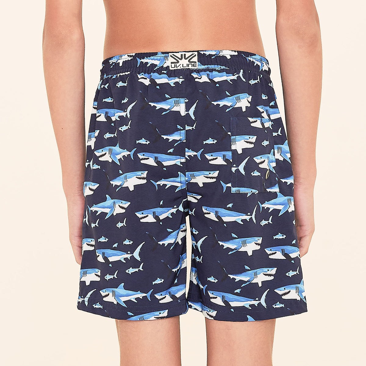 Shorts Acqua Infantil UV Com Proteção Solar Estampa Tubarão