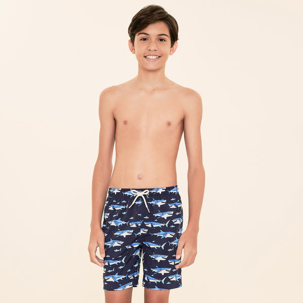 Shorts Acqua UVLINE Estampa Tubarão | Infantil