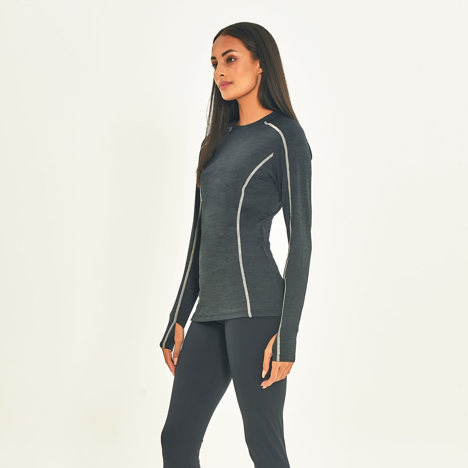 Camisa UV Feminina Com Proteção Solar Flex-PRETO/OFF WHITE