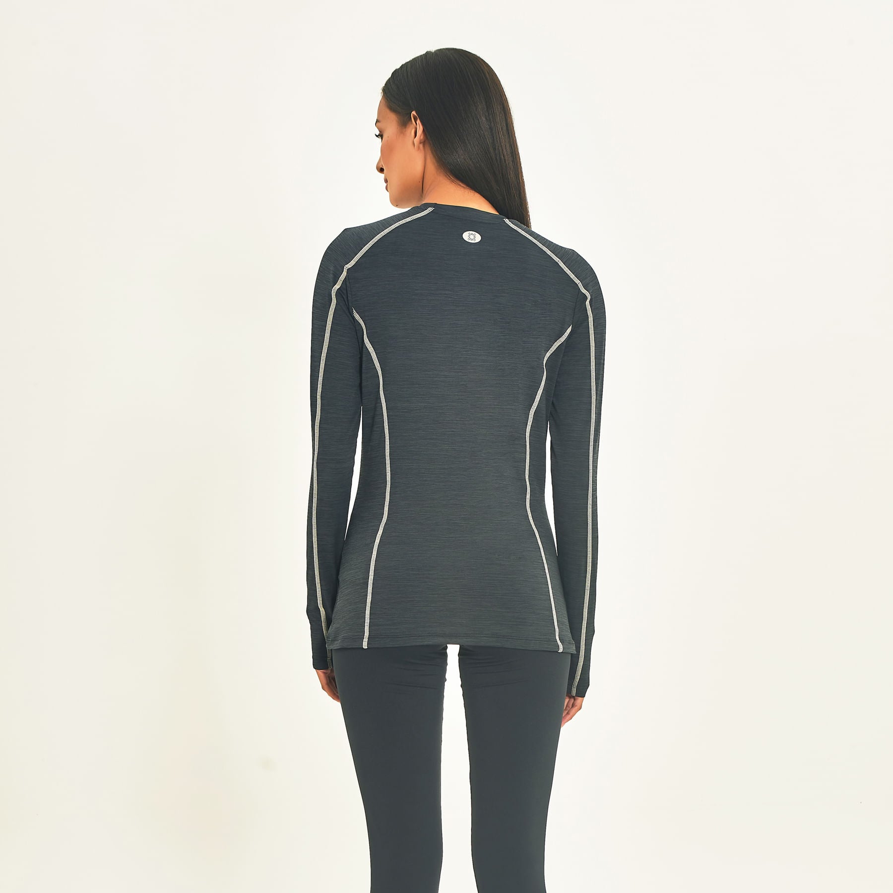Camisa UV Feminina Com Proteção Solar Flex-PRETO/OFF WHITE