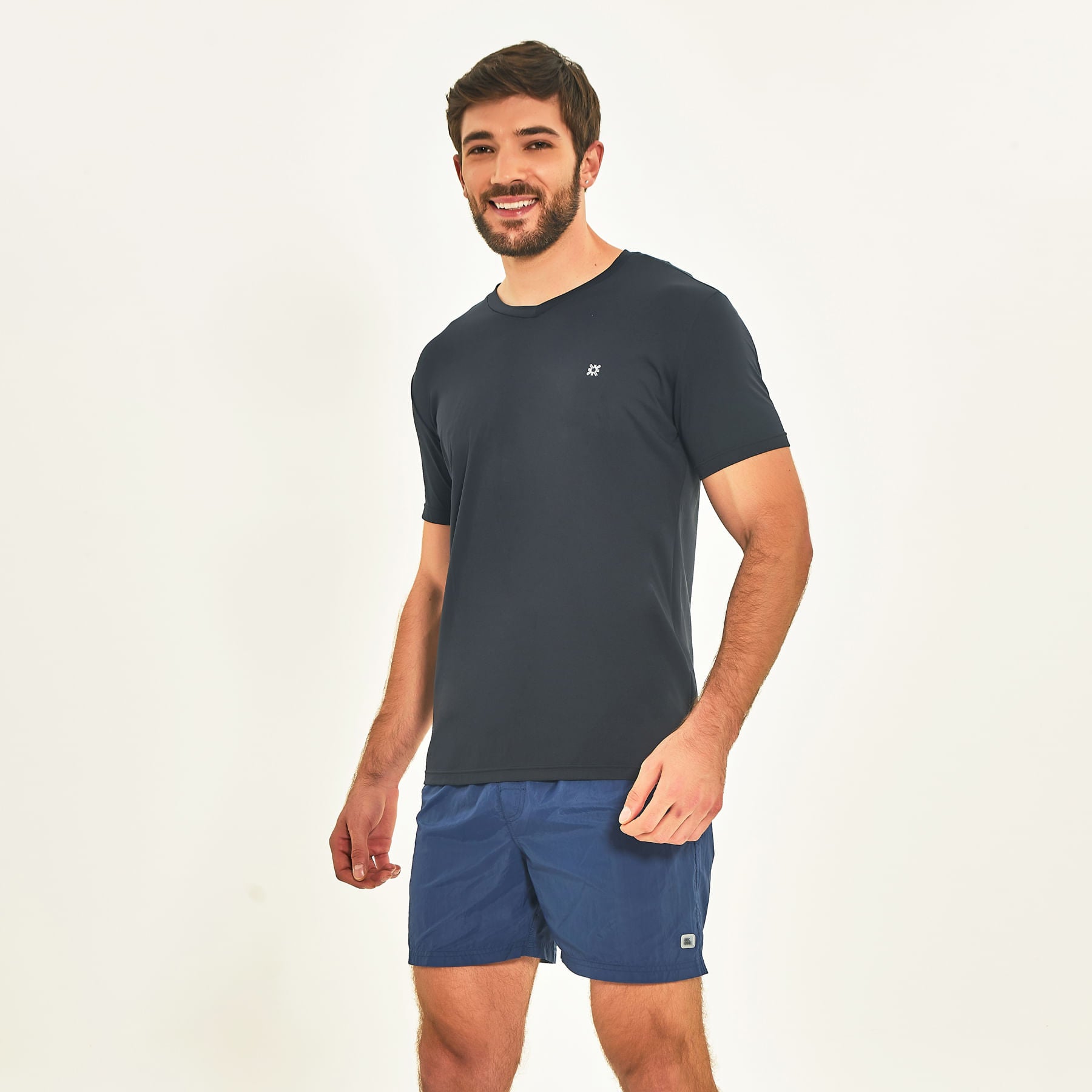 Camisa UV Masculina Com Proteção Solar Sport Fit Preto