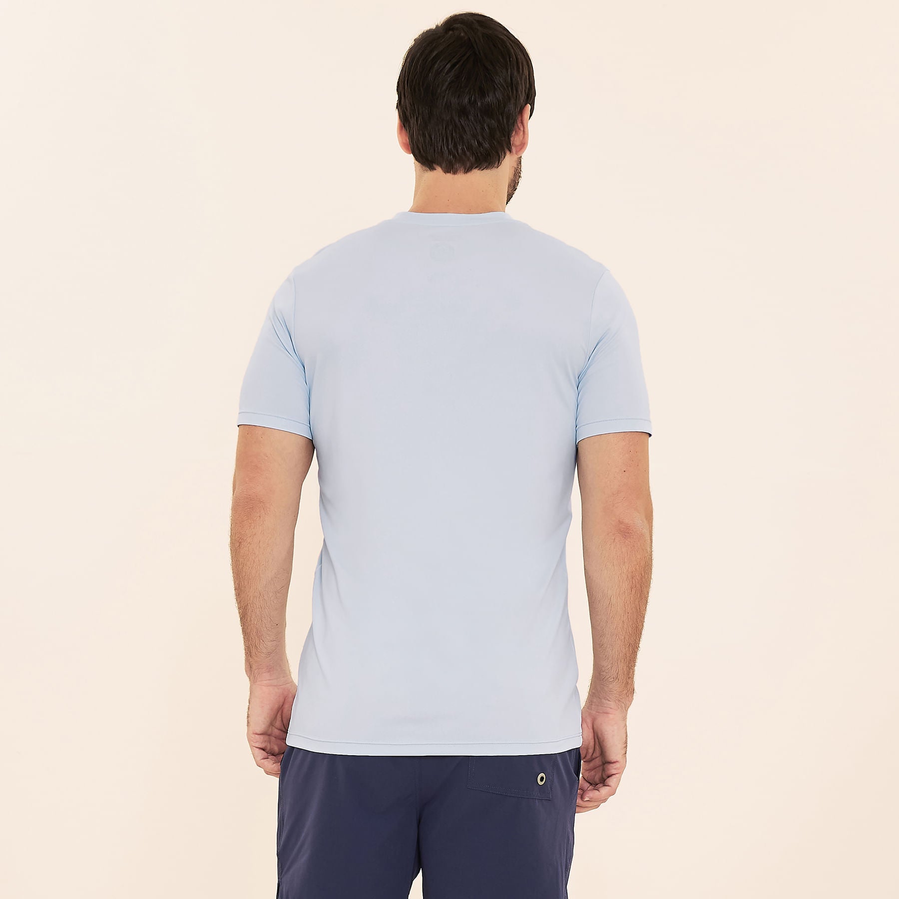 Camisa UV Masculina Com Proteção Solar Sport Fit Mc Azul Céu