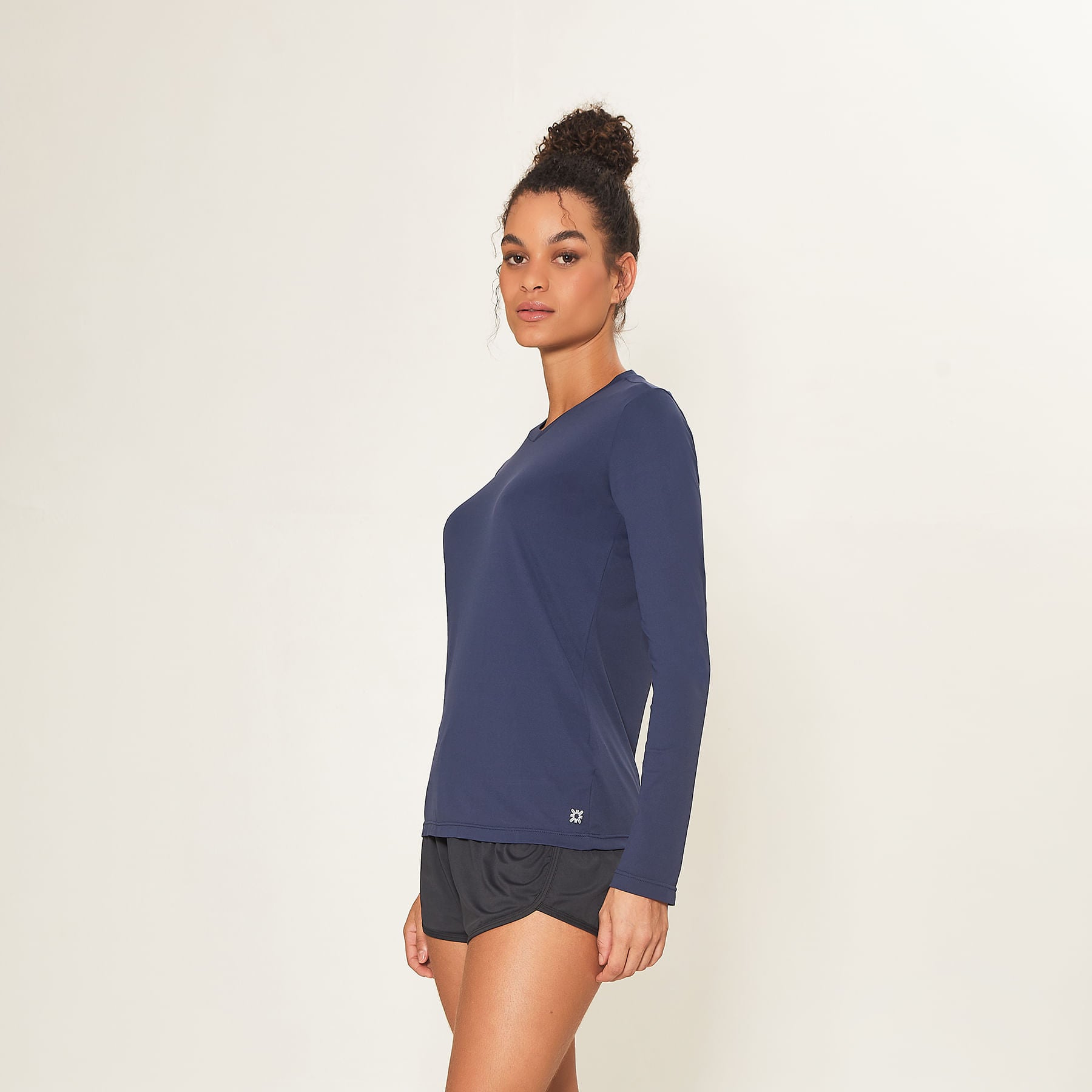 Camisa UV Feminina Com Proteção Solar Sport Fit  Marinho