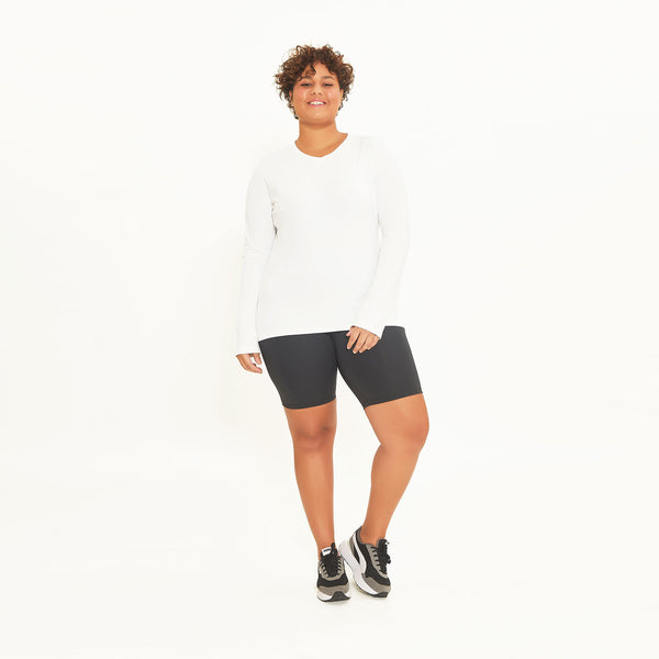 Camisa UV Feminina Com Proteção Solar Sport Fit Branco
