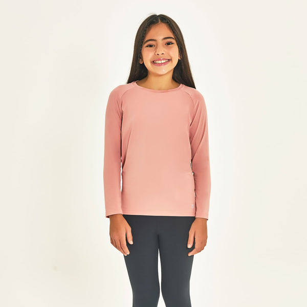 Camisa UV Infantil Com Proteção Solar Uvpro Rose
