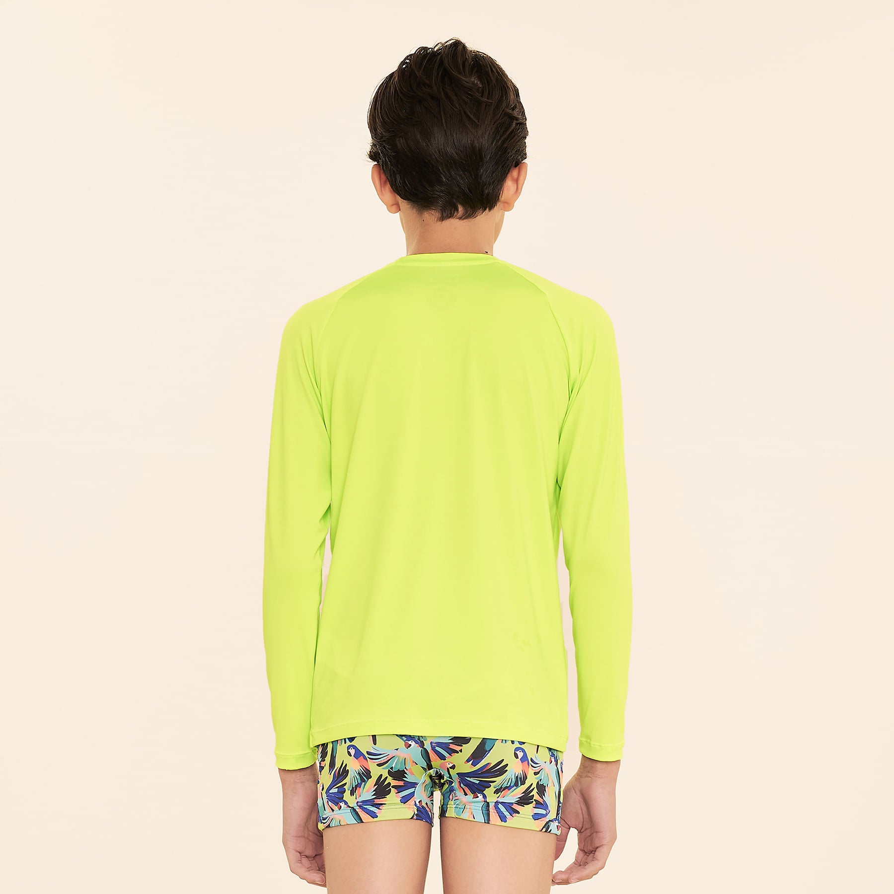 Camisa UV Infantil Com Proteção Solar Uvlight Amarelo Flúor