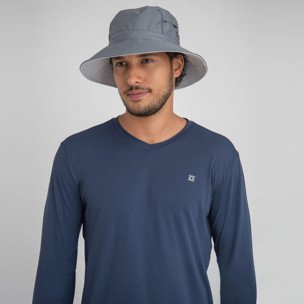 Chapéu UV Com Proteção Solar Austrália - AREIA/CINZA