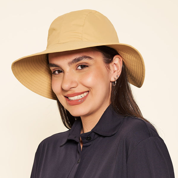 Chapéu UV Com Proteção Solar  San Remo Areia/Off White