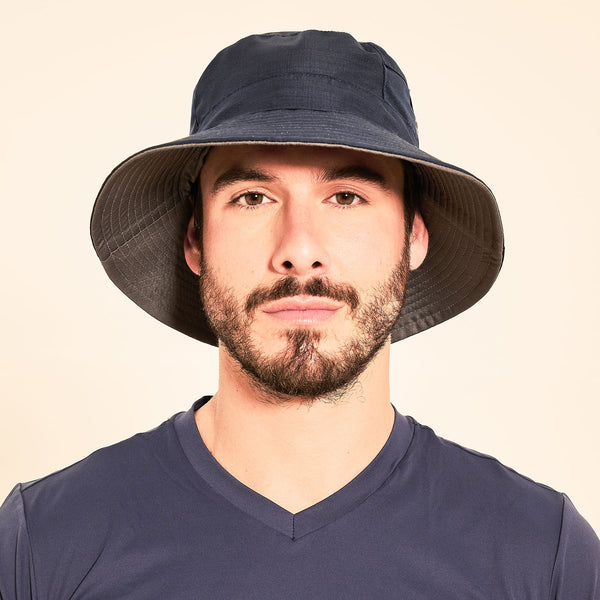 Chapéu UV Com Proteção Solar Austrália Marinho/Chumbo