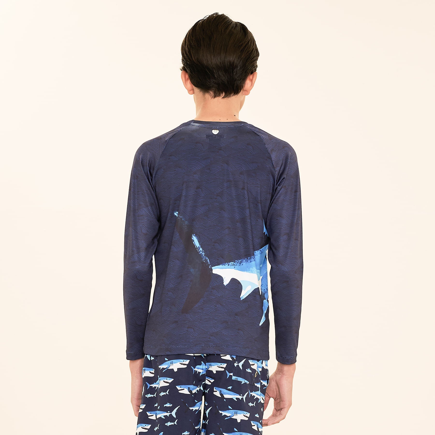 Camisa UV Infantil Com Proteção Solar Acqua ML Estampa Shark