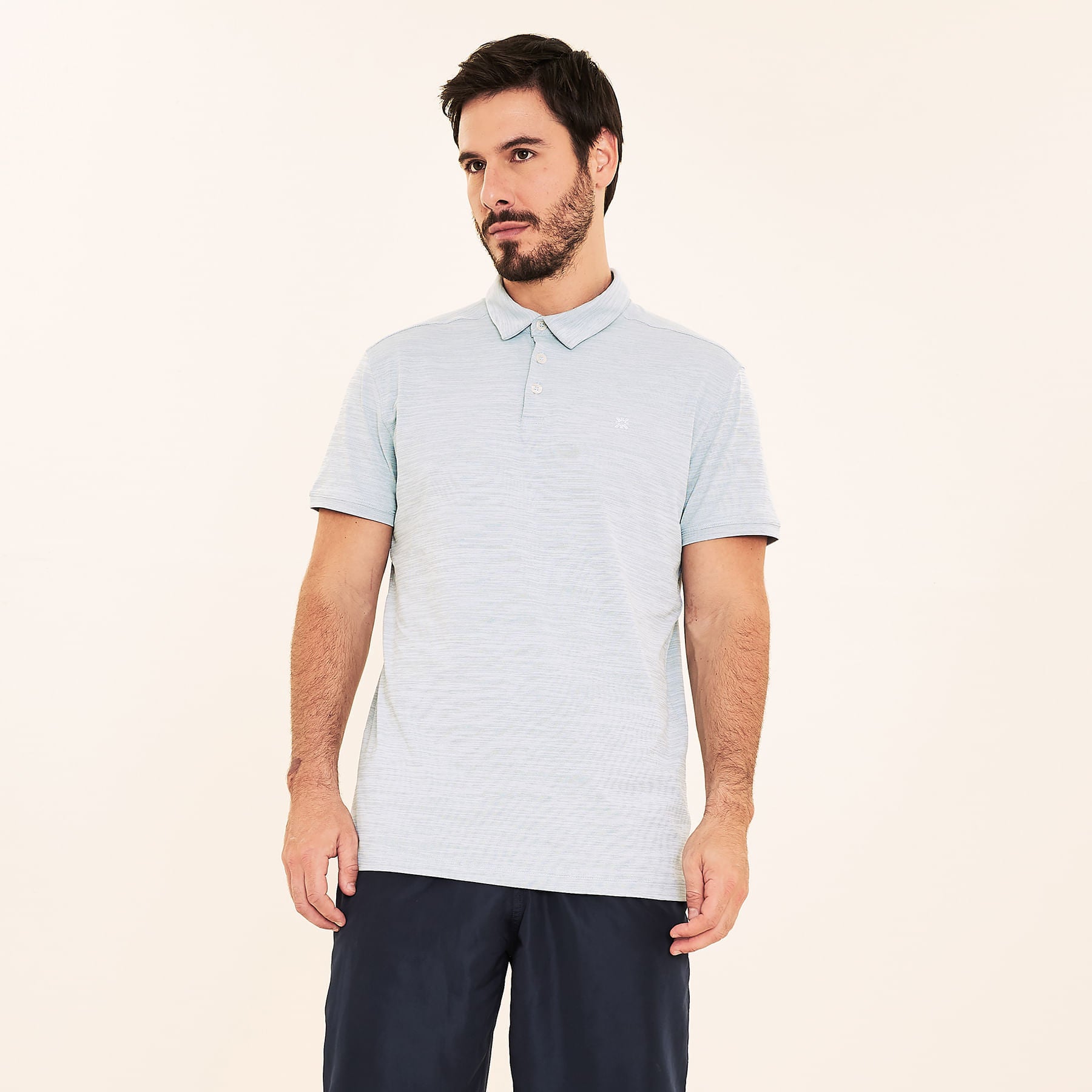 Camisa UV Polo Masculina Com Proteção Solar-AZUL CEU