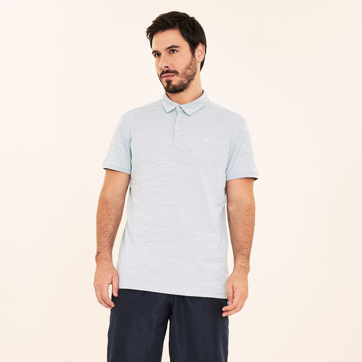 Camisa UV Polo Masculina Com Proteção Solar-AZUL CEU