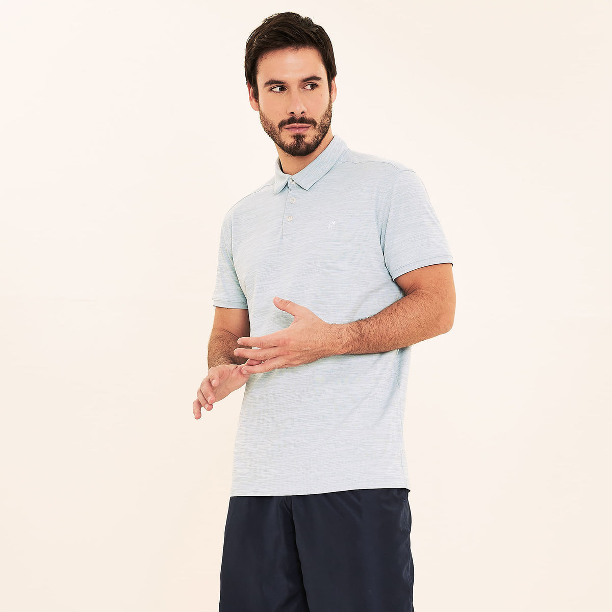 Camisa UV Polo Masculina Com Proteção Solar-AZUL CEU