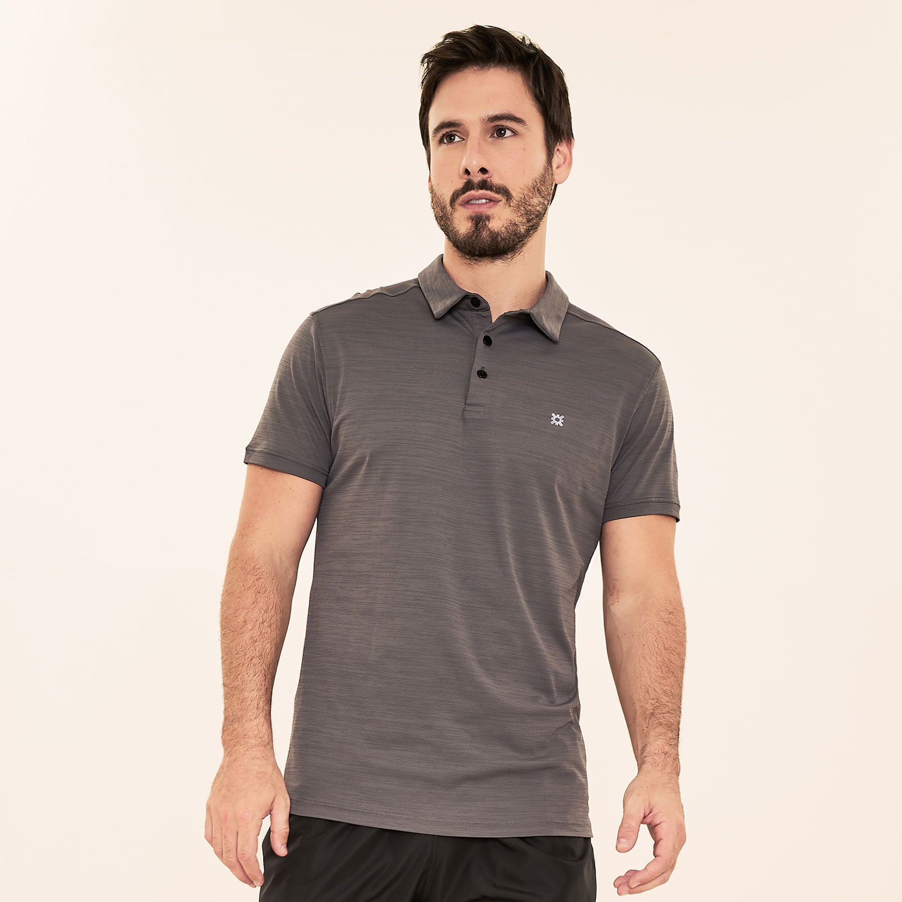 Camisa UV Polo Masculina Com Proteção Solar-CHUMBO