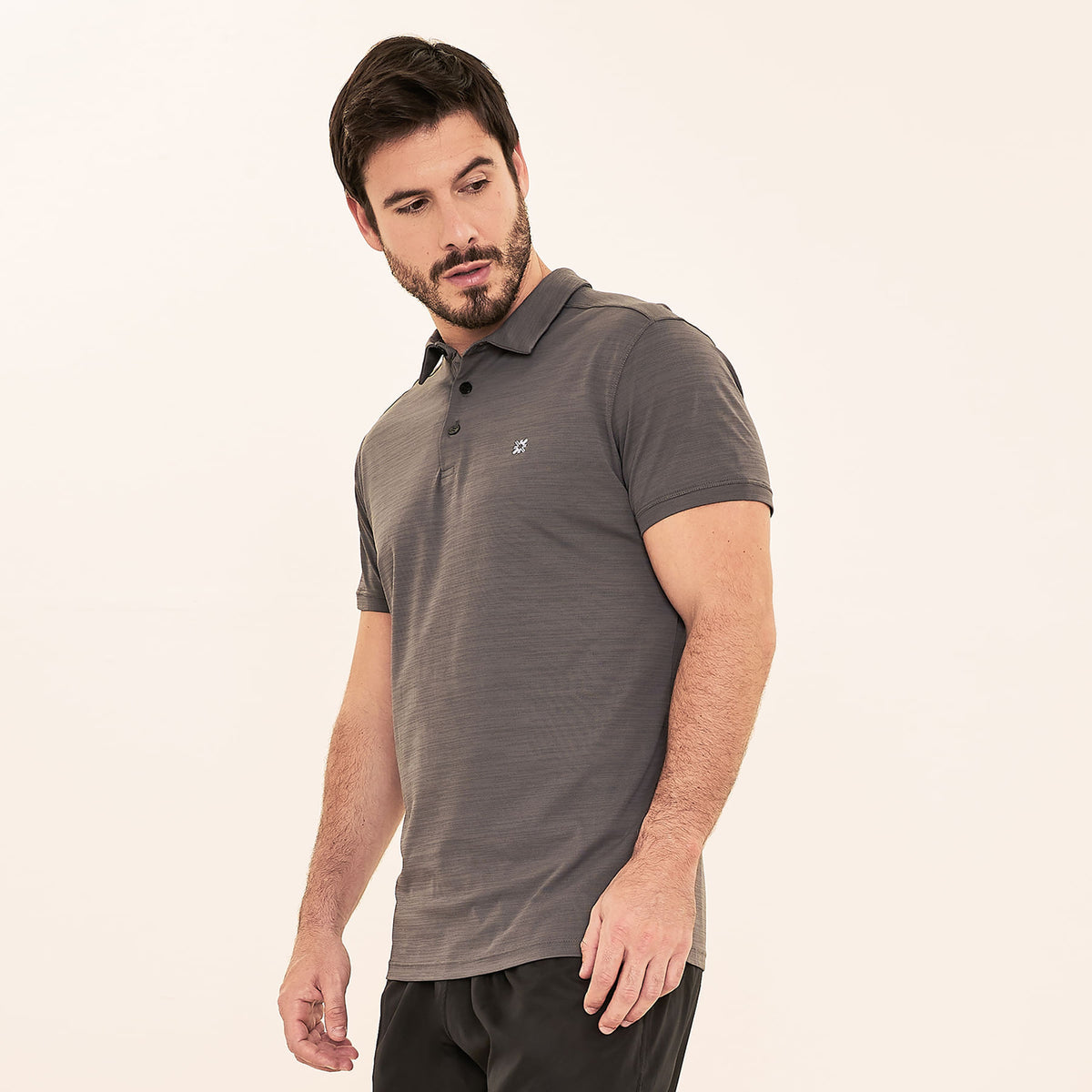 Camisa UV Polo Masculina Com Proteção Solar-CHUMBO