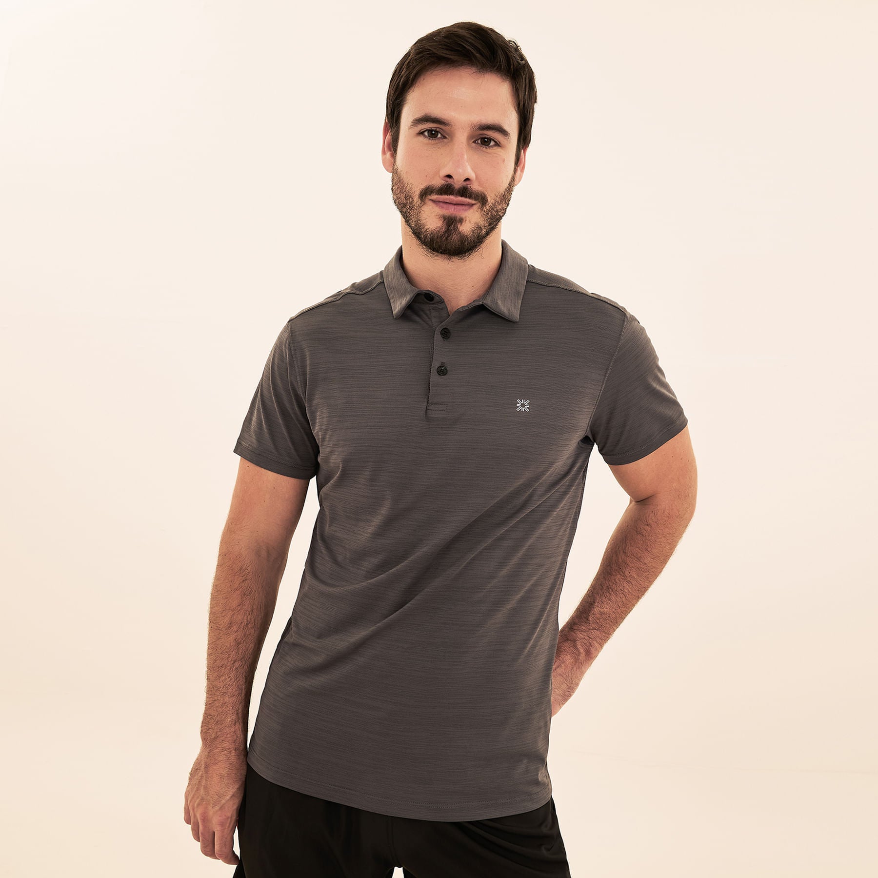 Camisa UV Polo Masculina Com Proteção Solar-CHUMBO
