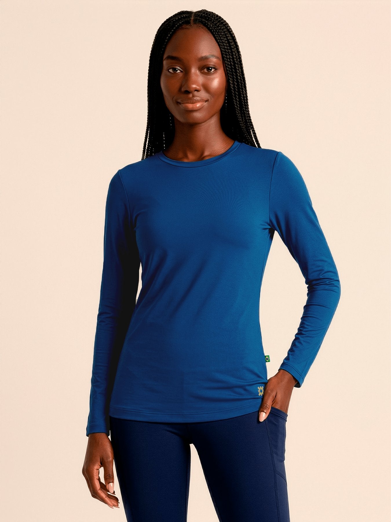 Camiseta UV com Proteção Solar UVPRO Fem ML – Cobalto | Copa 2026