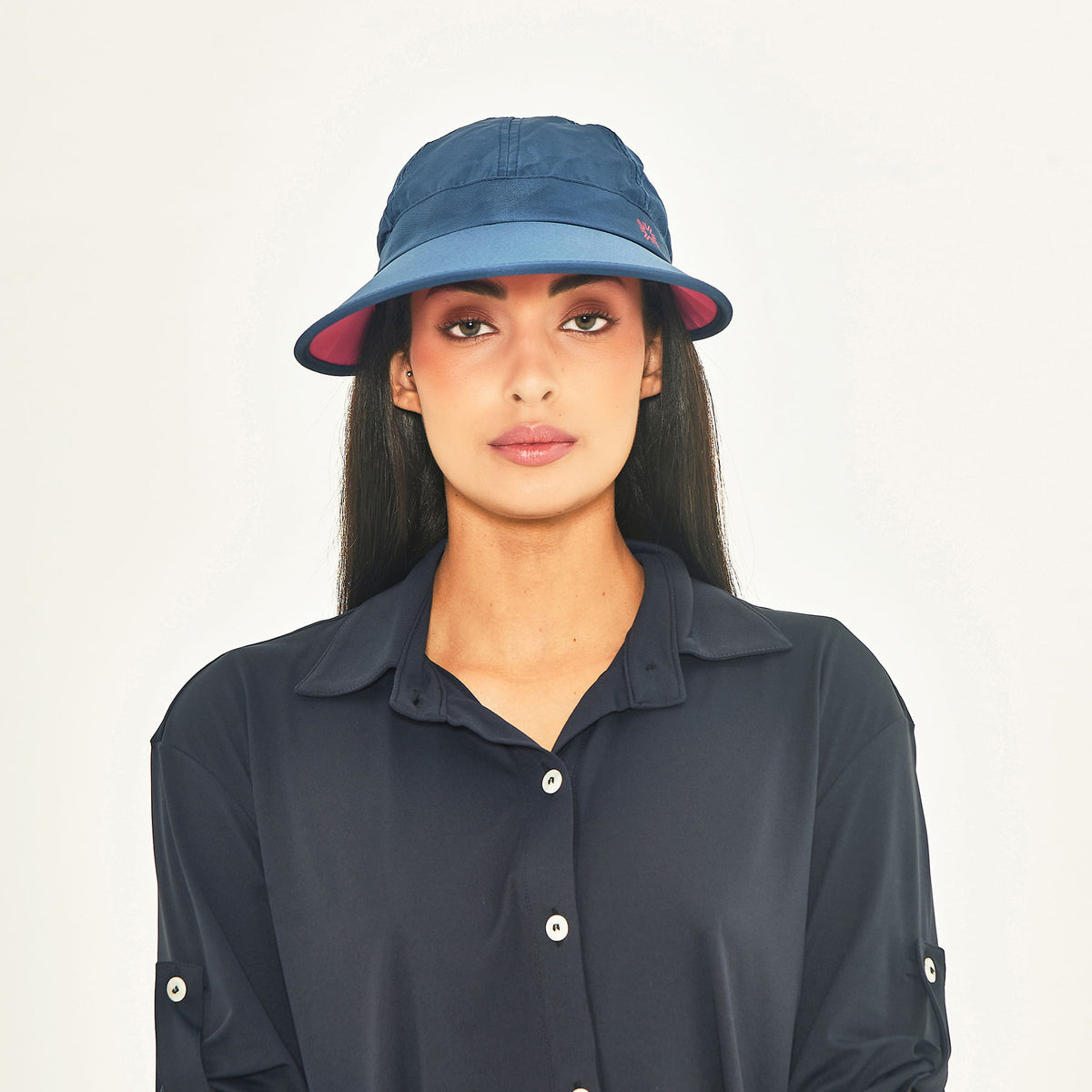 Viseira UV Com Proteção Solar Capri Colors - MARINHO/ROSA SHOCK