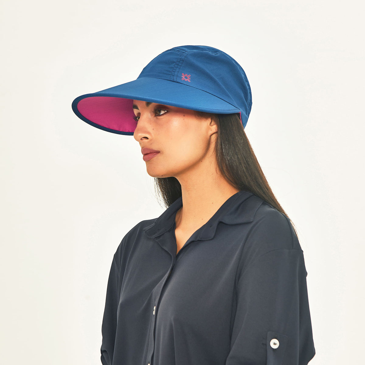 Viseira UV Com Proteção Solar Capri Colors - MARINHO/ROSA SHOCK