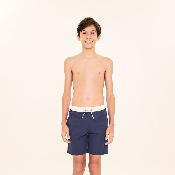 Shorts UV.LINE Acqua Boxer - Marinho/Off White | Infantil