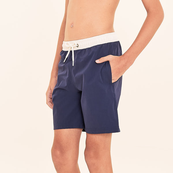 Shorts UV.LINE Acqua Boxer - Marinho/Off White | Infantil