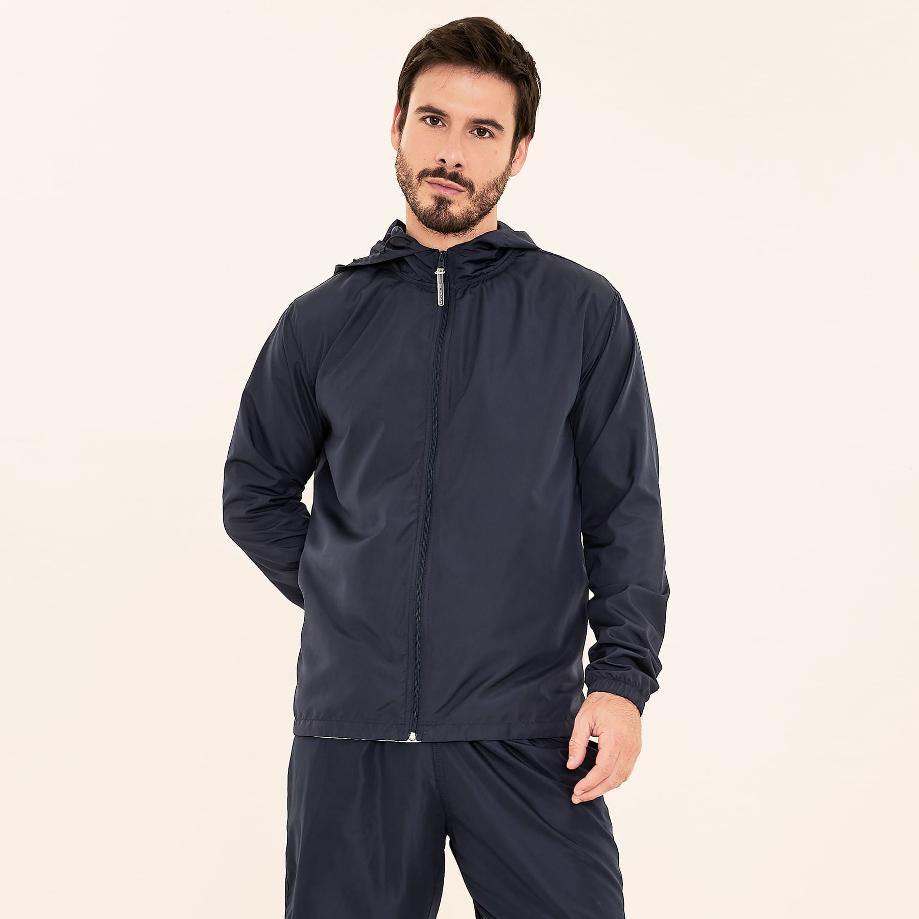 Jaqueta Masculina UV Corta-Vento Bag Elastic Com Proteção Solar Marinho