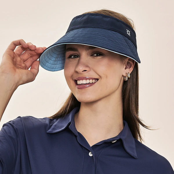 Viseira UV Com Proteção Solar Bali  Marinho/Azul Claro