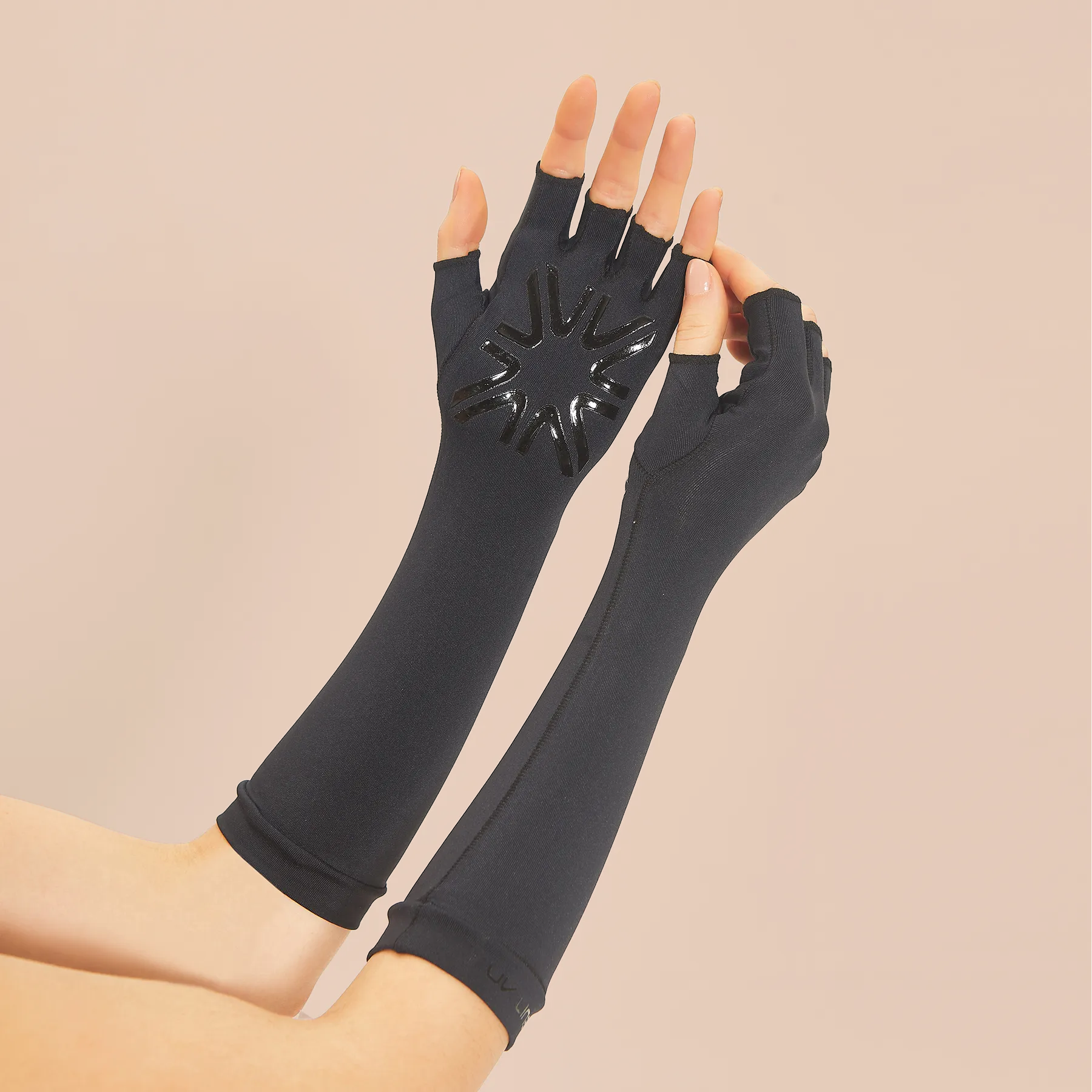 Luva UV Longa Com Proteção Solar - PRETO