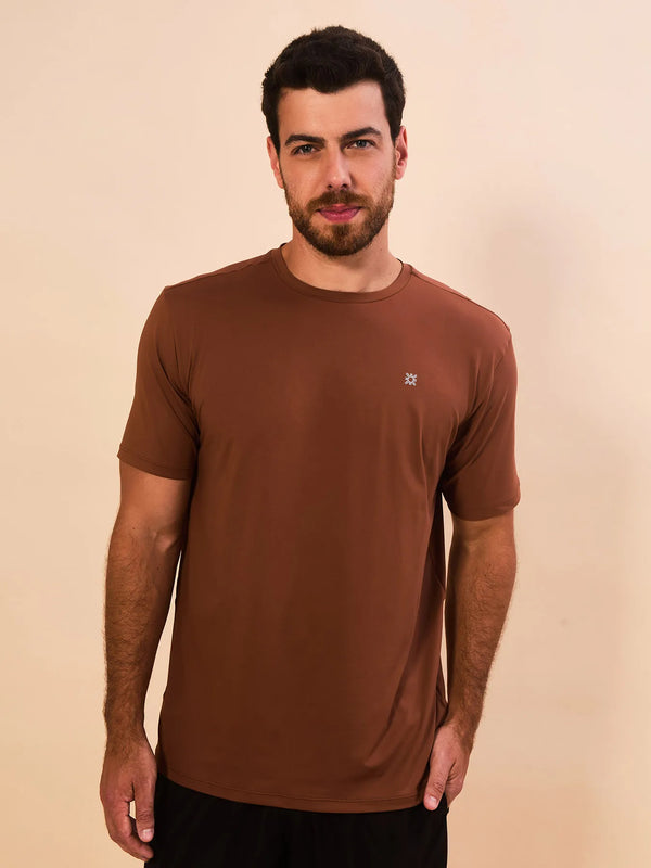 Camisa UV Masculina Com Proteção Solar Uv Pro-MARROM