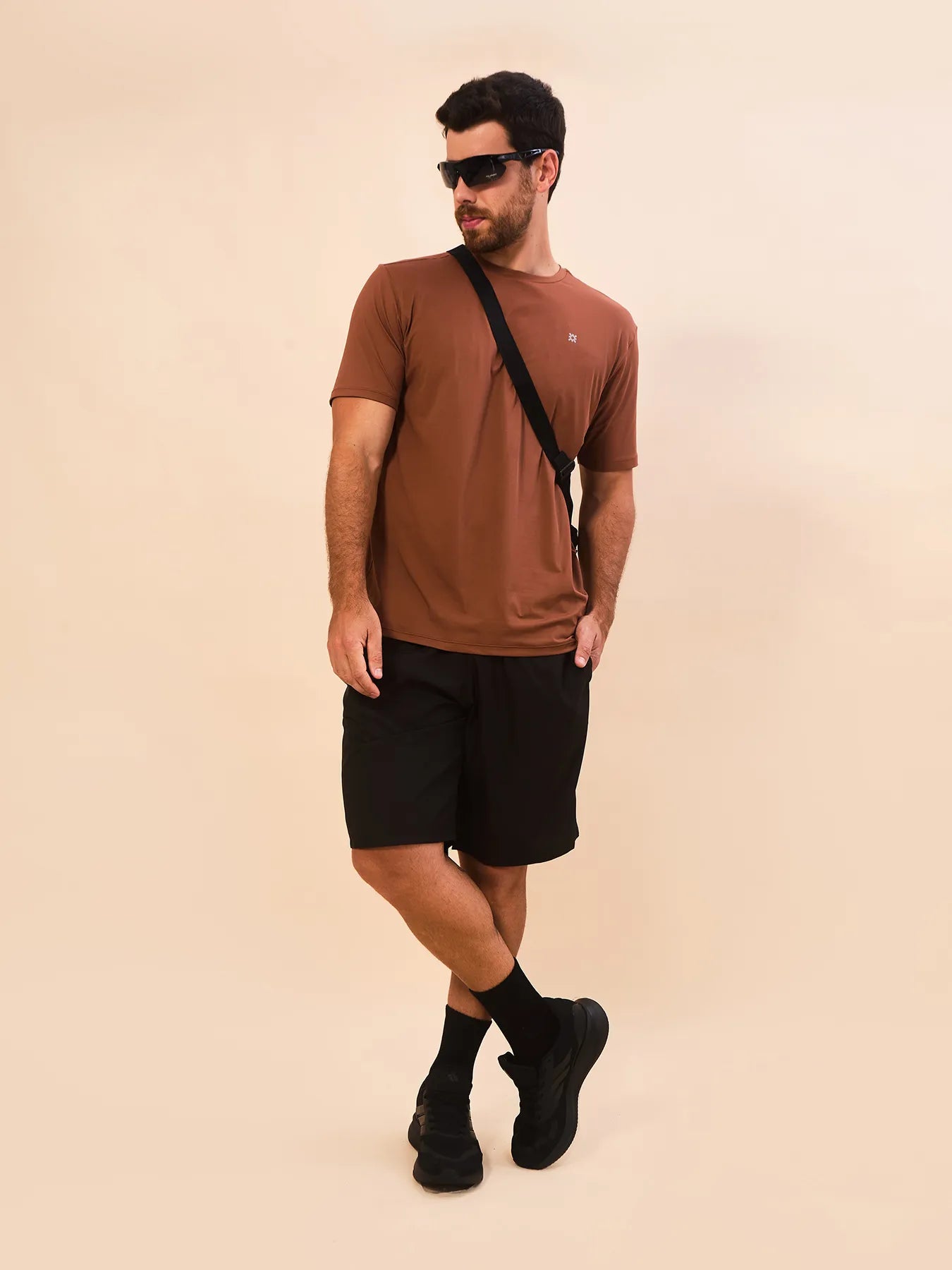 Camisa UV Masculina Com Proteção Solar Uv Pro-MARROM