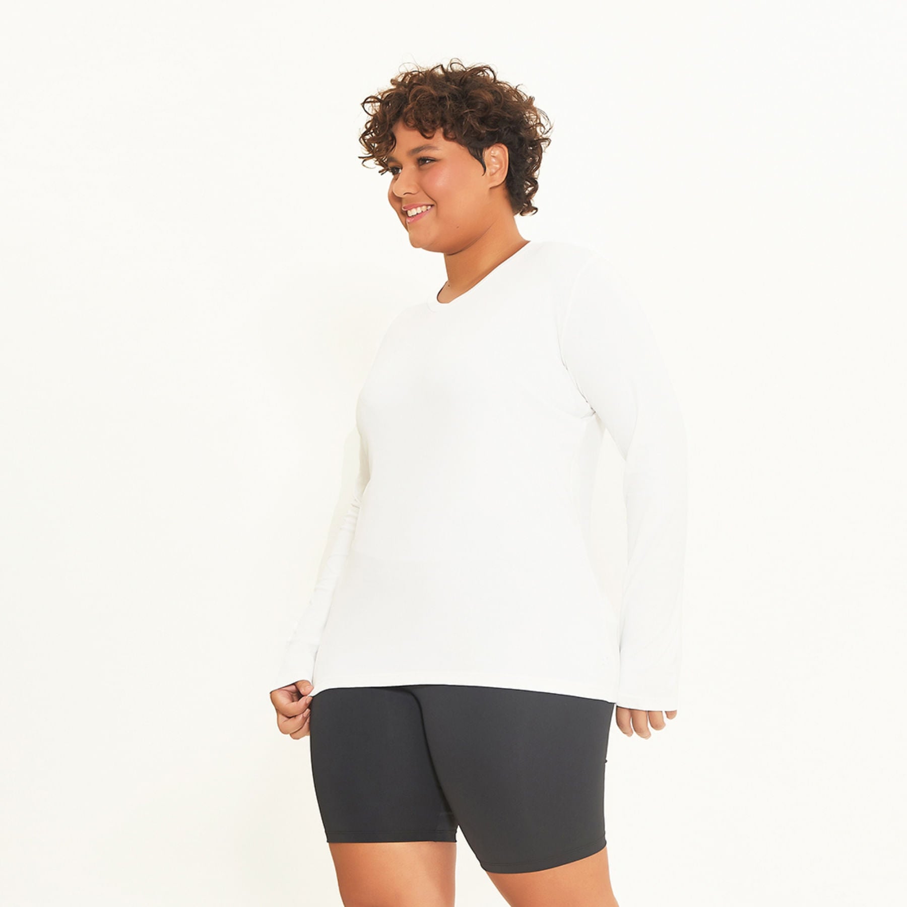 Camisa UV Feminina Com Proteção Solar Sport Fit Branco