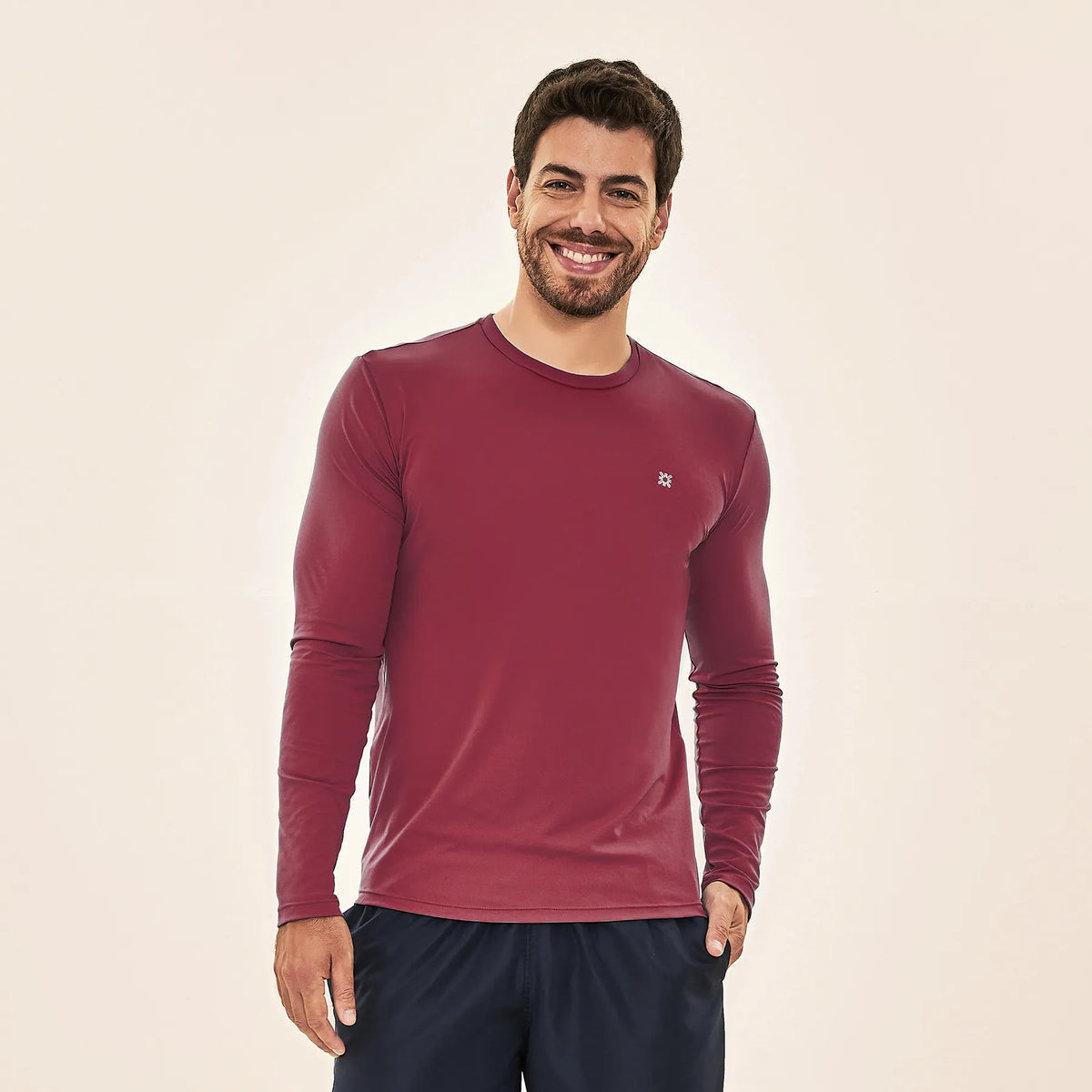 Camisa UV Masculina Com Proteção Solar Uvpro.-VERMELHO QUEIMADO