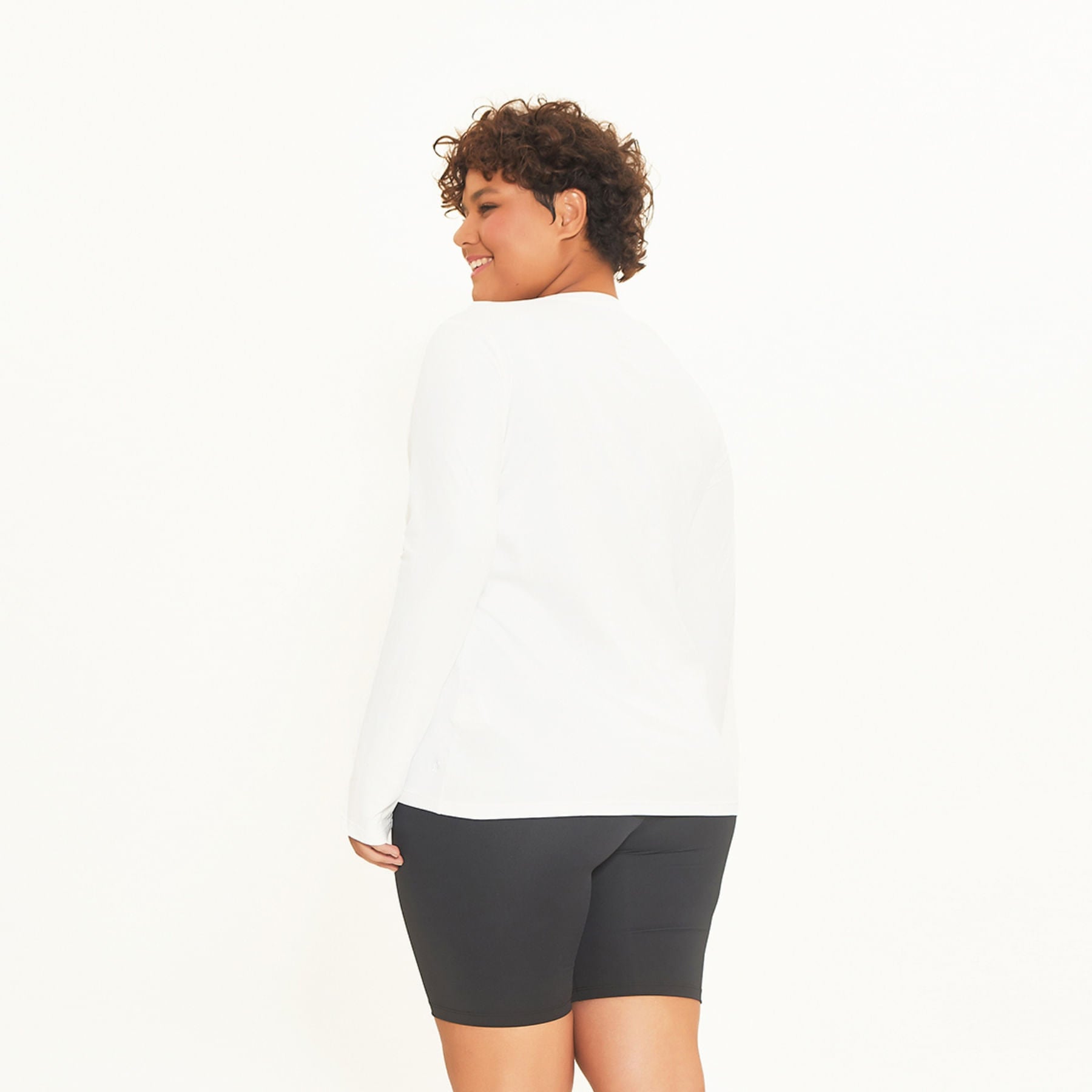 Camisa UV Feminina Com Proteção Solar Sport Fit Branco