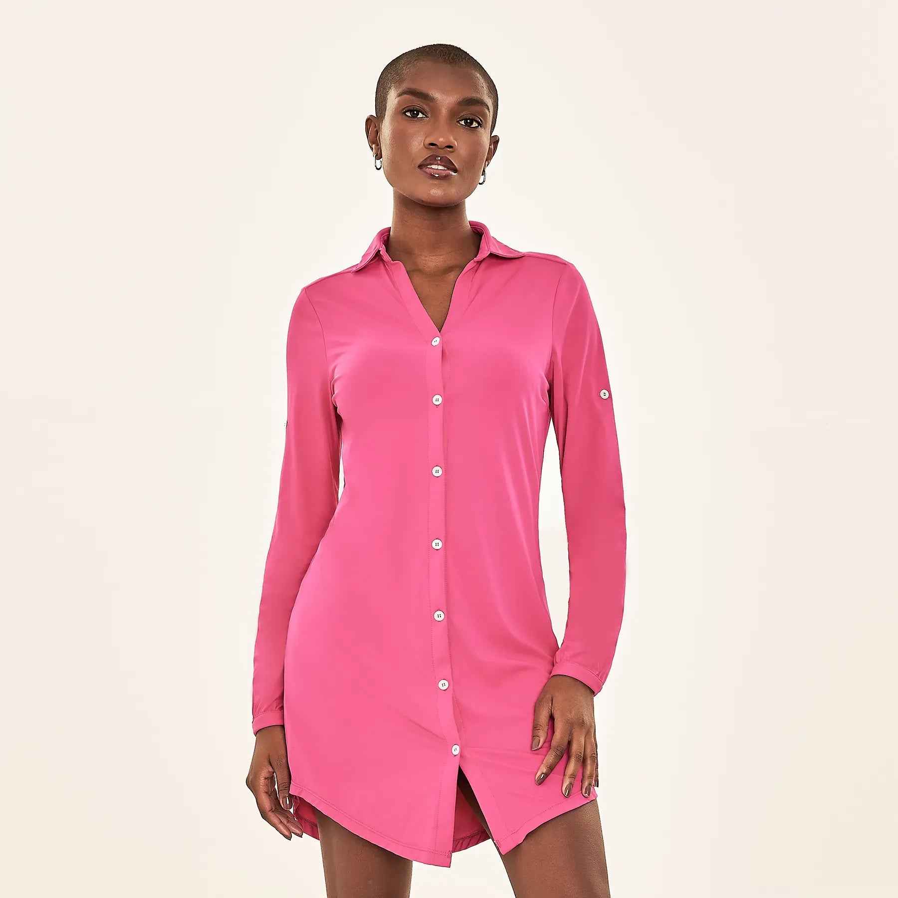 Saída de Praia UV Com Proteção Solar Copenhagen-HOT PINK
