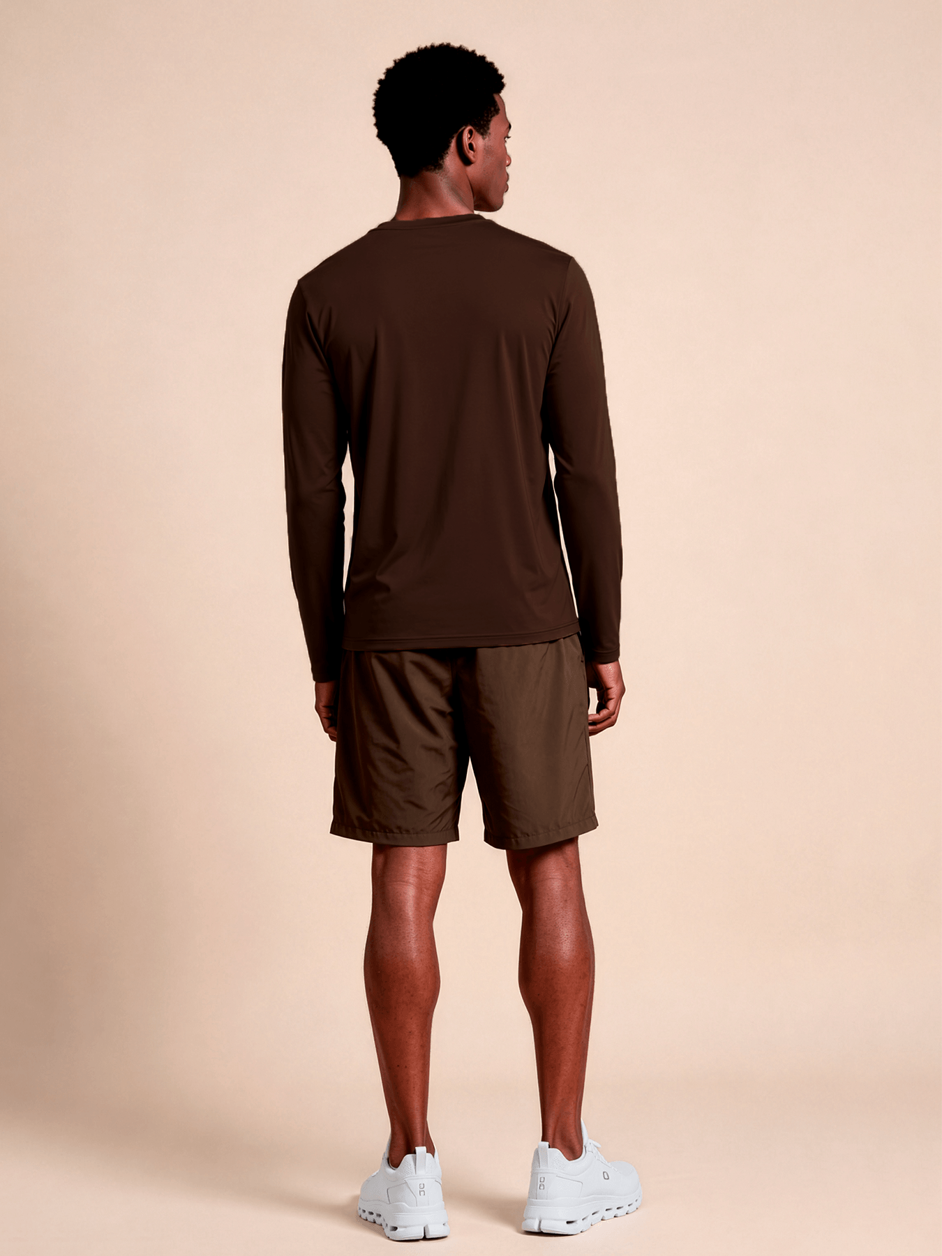 Camiseta UV Com Proteção Solar New Fit Textura ML MASC - Marrom Escuro
