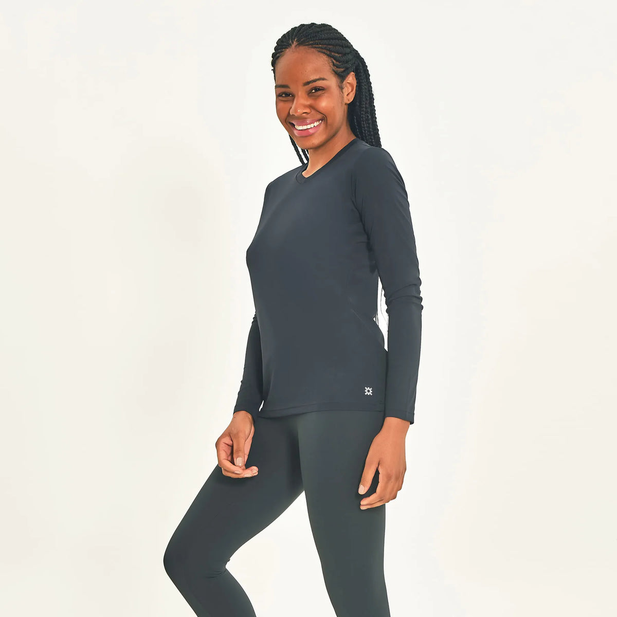 Camisa UV Feminina Com Proteção Solar Sport Fit Preto