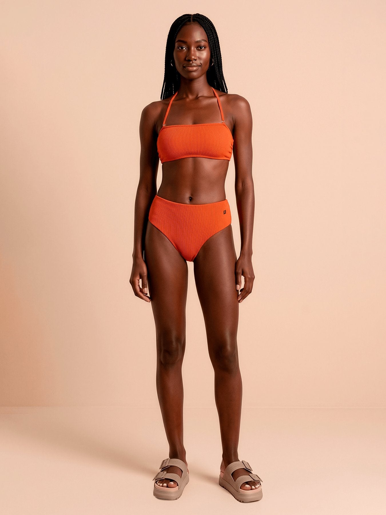 Biquíni UV Com Proteção Solar Bandeau Textura FEM - Pitanga