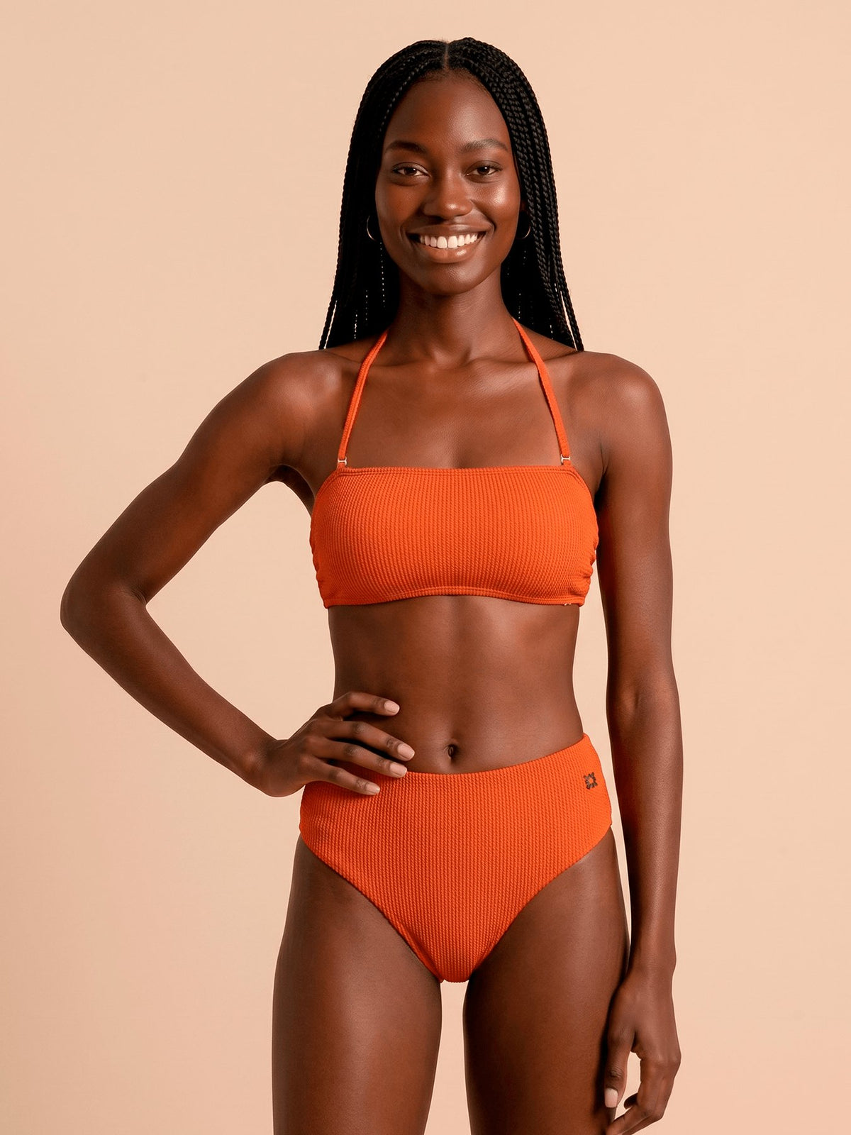 Biquíni UV Com Proteção Solar Bandeau Textura FEM - Pitanga