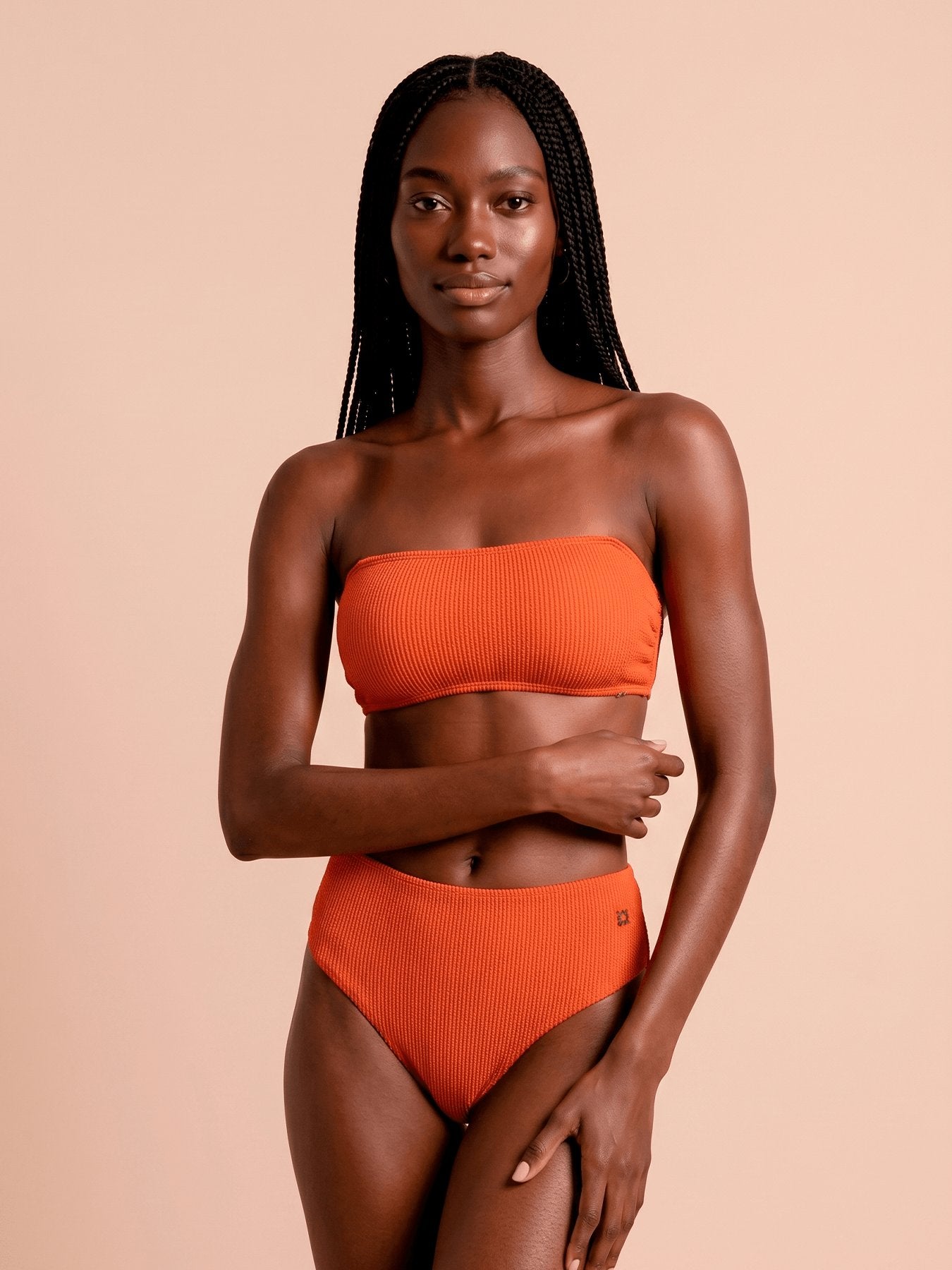 Biquíni UV Com Proteção Solar Bandeau Textura FEM - Pitanga