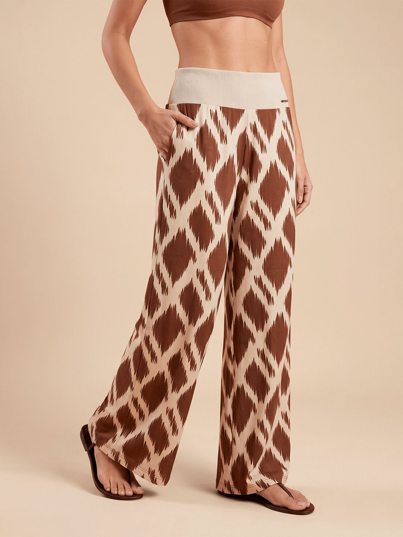 Calça UV Com Proteção Solar Rib FEM - Estampa Diamond