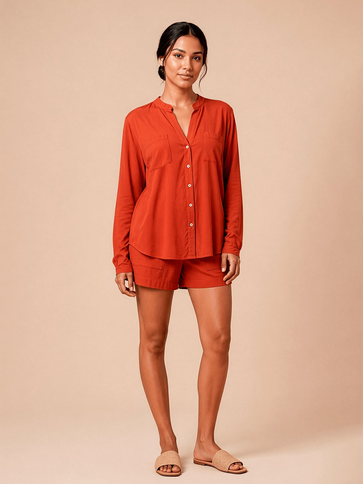 Camisa UV Com Proteção Solar Bella Fem ML - Pitanga