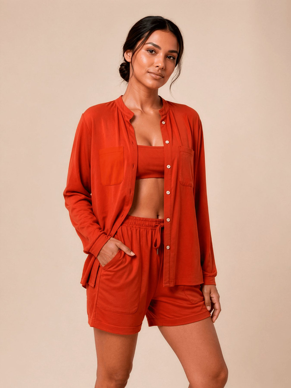 Camisa UV Com Proteção Solar Bella Fem ML - Pitanga