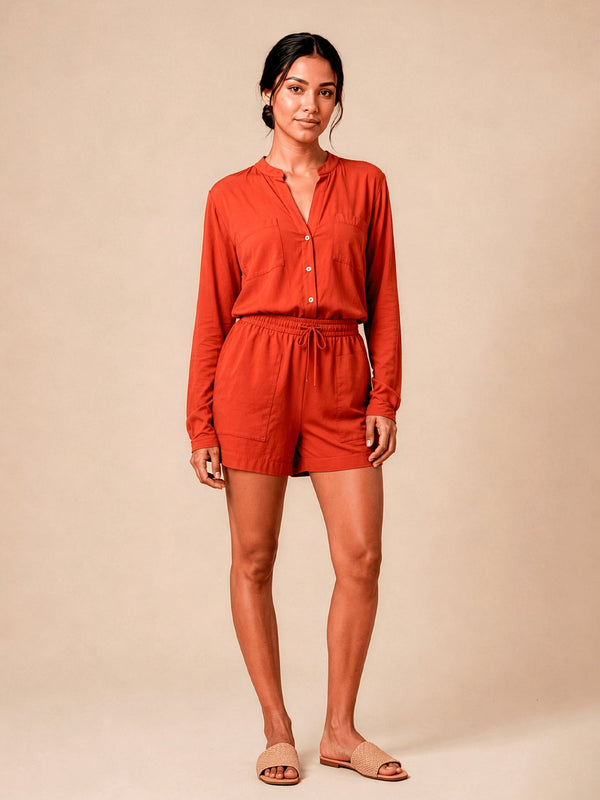 Camisa UV Com Proteção Solar Bella Fem ML - Pitanga