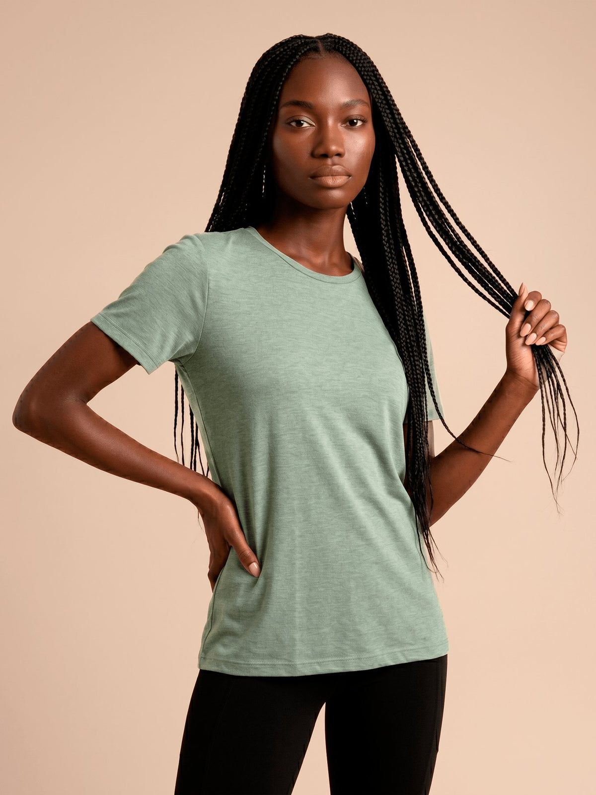 Camiseta UV Com Proteção Solar New Fit Mescla MC FEM - VERDE